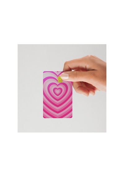 Pembe Kalpli: Romantik Pembe Kalpli Kart Kaplama Kaliteli Sticker Standart