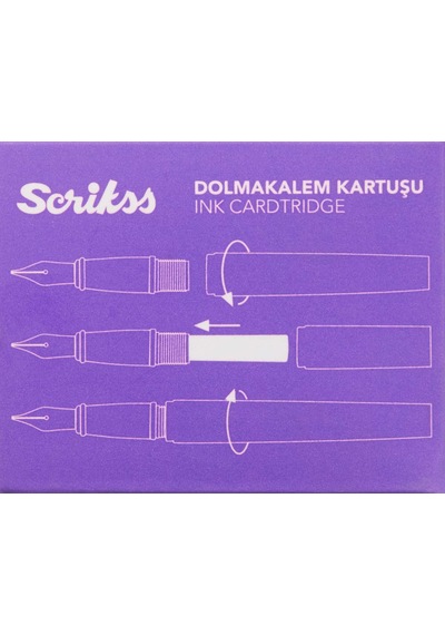 Scrikss Kartuş Dolma Kalem Kartuşu 6'lı Paket Mor ---
