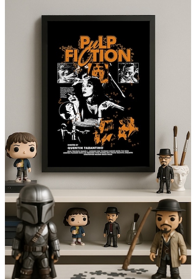 Pulp Fiction Siyah Ahşap Çerçeveli Poster, Film Duvar Tablosu