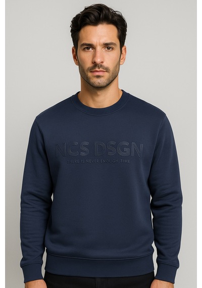 Erkek Sweatshirt Bisiklet Yaka Lacivert 1664 Lacivert
