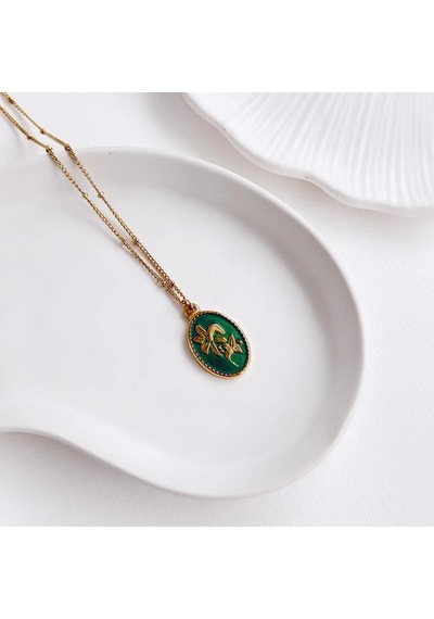 Green Tree Çelik Kolye Gold Gümüş