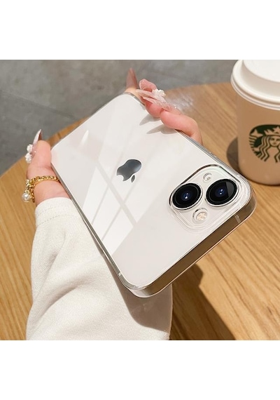 Apple Uyumlu iPhone 15 Plus Kılıf İnce Ve Esnek Şeffaf Süper Silikon