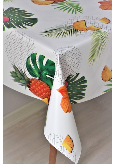 Astarlı Silinebilir Pvc Muşamba Masa Örtüsü - Ananas - 8097-1y 001
