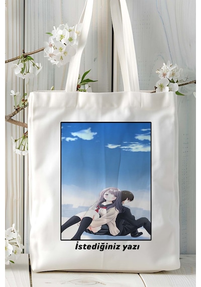 Art Hediye Kubo-san Wa Mob Wo Yurusanai Baskılı Bez Omuz Çantası Kişiye Özel Model 2 Çok Renkli