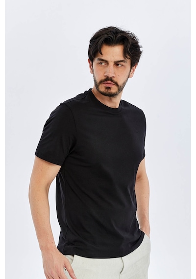 Süvari O Yaka Regular Siyah Erkek T-shirt Ts1014000475