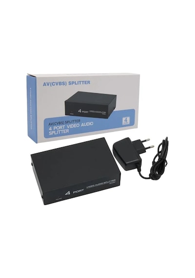 Av-104 4 Port Av Cvbs Rca Video Audio Splitter Çoğaltıcı Dağıtıcı