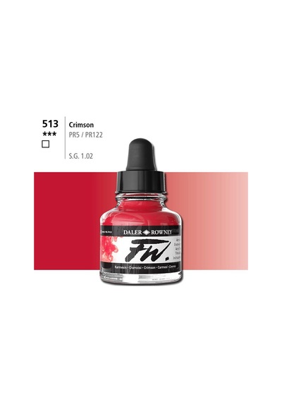 Daler Rowney Fw Ink Akrilik Mürekkep 29.5 Ml Crimson 513 Diğer