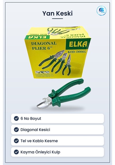 Yan Keski 6 No Diagonal Kesici Pense Hırdavat Manuel El Aleti Tel