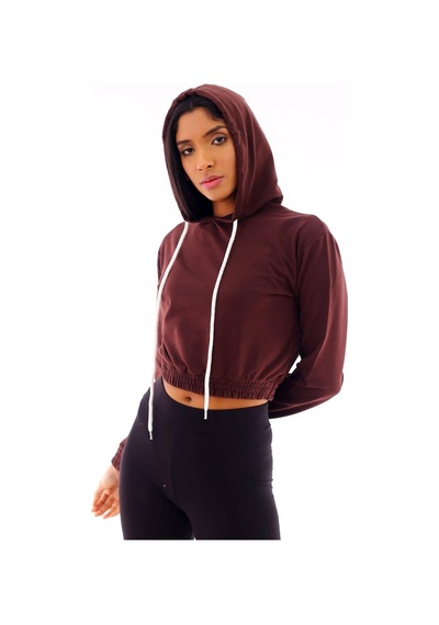 Gugus Basic Kapüşonlu Sweatshirt Acı Kahve