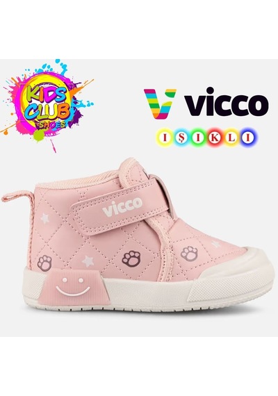 Vicco Emma Işıklı Boğazlı Ortopedik Çocuk Spor Ayakkabı Pudra
