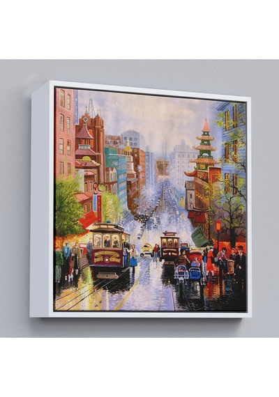 Çerçeveli Aşağı California Sokak Gelen Nob Hill Thomas Duvar Tablosu-5825