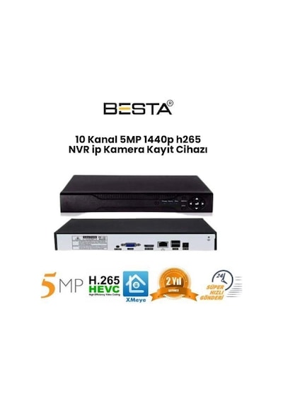 5 Mp 1440p 10 Kanal H265 Nvr Ip Kamera Kayıt Cihazı Kd-510