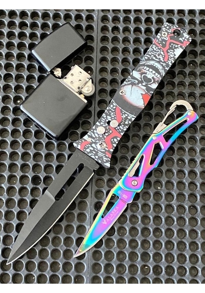 Zfr 01 Metal Kamp Çakı Çakmak Set Çok Renkli