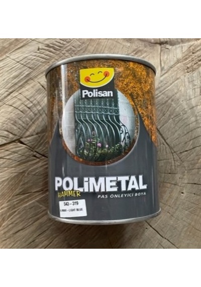 Polimetal Hammer Açık Mavi Çelik Kapı Boyası Metal Ferforje Boyası
