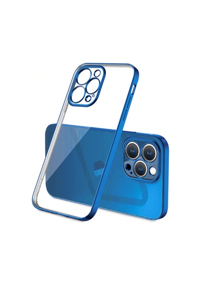 Apple Uyumlu iPhone 13 Pro Renkli Kenar Seffaf Kilif Kamera Korumali Silikon 400385679