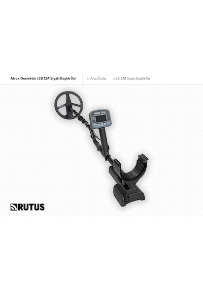 Rutus Atrex Dedektör 28 Cm Siyah Başlıklı Paket İle Metal Dedektörü