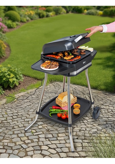 Zilan ZLN2501 3000 W Elektrikli Barbekü Mangal Standlı Kapaklı Döküm Izgara