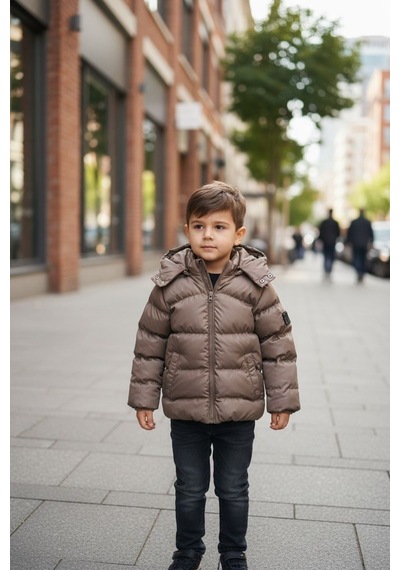 Benitto Kids Erkek Bebek Şişme Mont 51374 Kahve