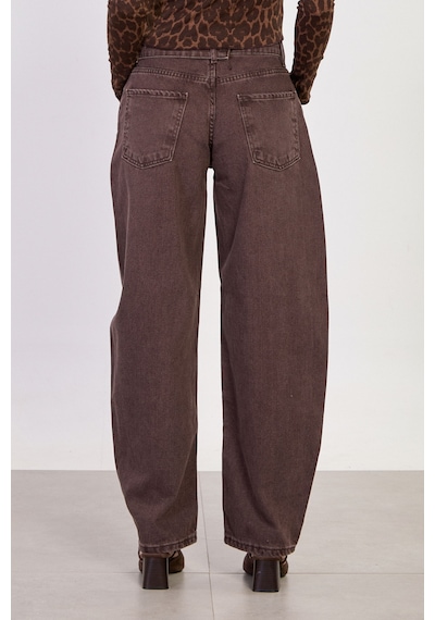 Barrels And Oıl Kadın J91 Kuşaklı Baggy Jean Pantolon - Acı Kahve Acı Kahve