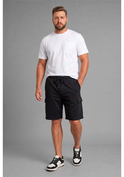 Defacto Relax Fıt Düz Paça Sweatshirt Kumaşı Uzun Şort H2058ax26smbk81 Siyah-bk81