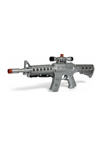 Sesli Renkli Işıklı Pille Çalışan Oyuncak Tüfek M16 Oyuncak Silah Özel Kuvvet Tüfeği 50 Cm