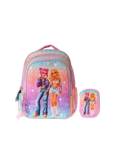 Wow Generation Star Kız Çocuk Pembe - Mor İlkokul Okul Çantası Ve Kalemlik Seti - Setwg-w6033c Çok Renkli