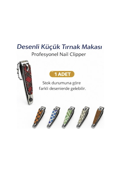 Profesyonel Küçük Tırnak Makası Desenli Nail Clipper 1 Adet