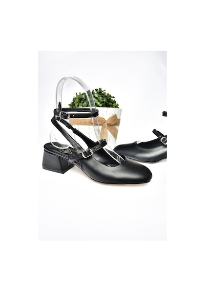 Fox Shoes P654137009 Siyah Mary Jane Alçak Topuklu Kadın Ayakkabı Maryjane Siyah