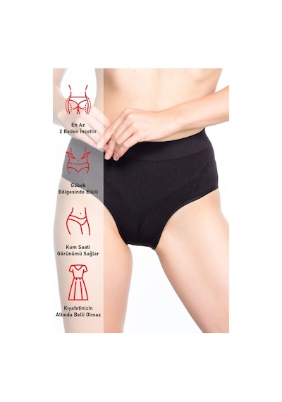 Siyah Mı Emay 7025 Düşük Bel Slip Korse Siyah