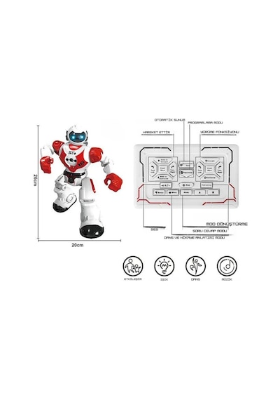 Akıllı Uzaktan Kumandalı Robot - Dans Eden, Müzikli, Işıklı Ve Hareket Sensörlü Eğitici Oyuncak Çok Renkli
