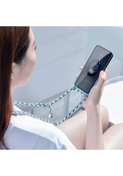 Baseus Element Crossbody Protective Apple iPhone Uyumlu 11 Pro Max 6.5 Askılı Koruyucu Silikon Kılıf- 5775 Mavi