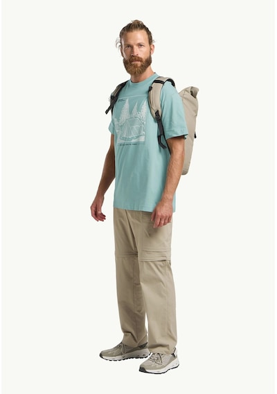 Jack Wolfskin Freeroamer Erkek Tişört Pastel Yeşil Yeşil