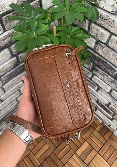Guard Taba Hakiki Deri Şifreli El Çantası Erkek / Kadın P1692 Taba