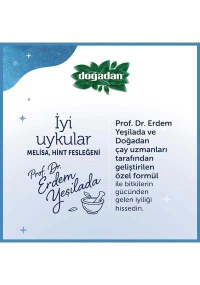 Doğadan İyi Uykular Çayı Melisa Hint Fesleğeni Süzen Poşet 3 x 18'li