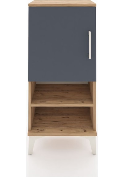 Arges Komodin 3 Raflı Tek Kapaklı 44x30x96 Çam-antrasit Çam