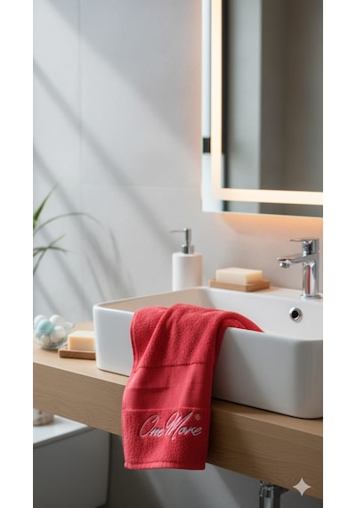 One More Internatıonal Banyo Havlusu Açık Kırmızı