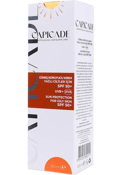 Capicade SPF 50+ Yağlı Ciltler İçin Güneş Koruyucu Krem 100 ML