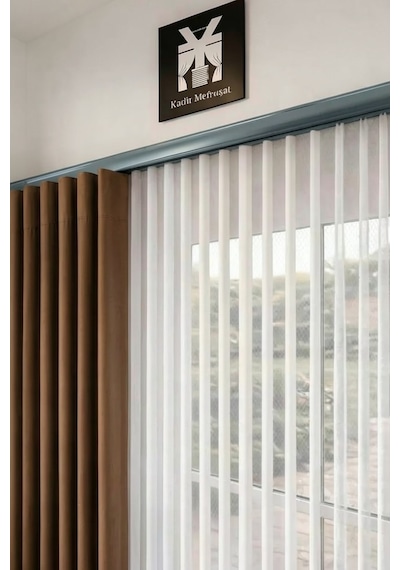 Antrasit Dekoratif Ray Alüminyum 2 Kanallı Dekoratif Metal Perde Kornişi Antrasit230cm - 855867284 Antrasit230cm