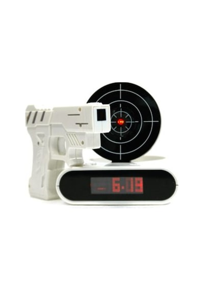 Uzaktan Tabancalı Alarm Saat Lcd Ekran Gun Alarm Clock