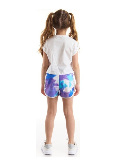Denokids Mushi Mavi Yıldız Kız T-Shirt Şort Takım Mavi