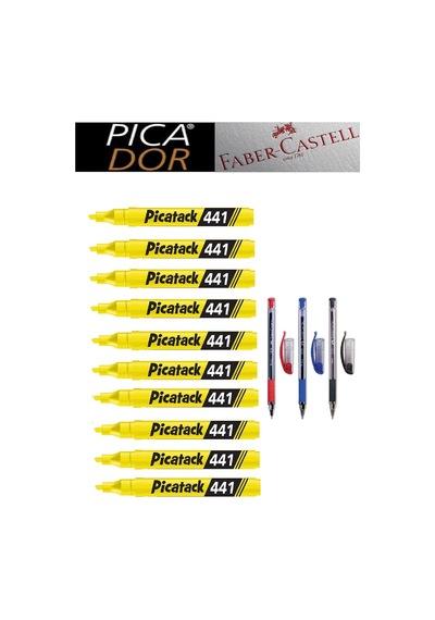 Picatack 441 Fosforlu Kalem Karmaofis Set 4 Çok Renkli