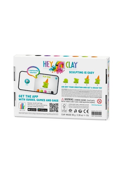 Hey Clay Yaratıcı Kil Seti - Flip Cone, Yeti Sandwich, Scoopanauts
