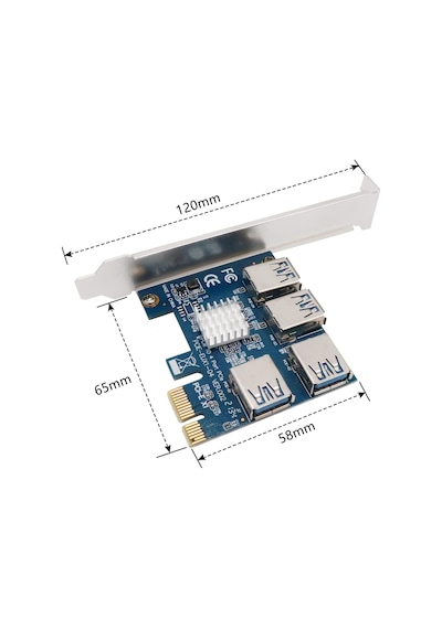 Pcı-E Express 1X 1 To 4 Usb 3.0 Riser Çoğaltıcı &  Çoklayıcı