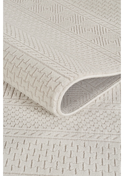 Mariesse Home Jasmine Serisi Bambu Dokulu Modern Sık Dokuma Koridor Kesme Yolluk Dokuma Makine Halısı E503 Krem