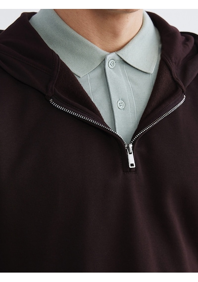 Lcw Vision Kahverengi Uzun Kollu Erkek Hoodie