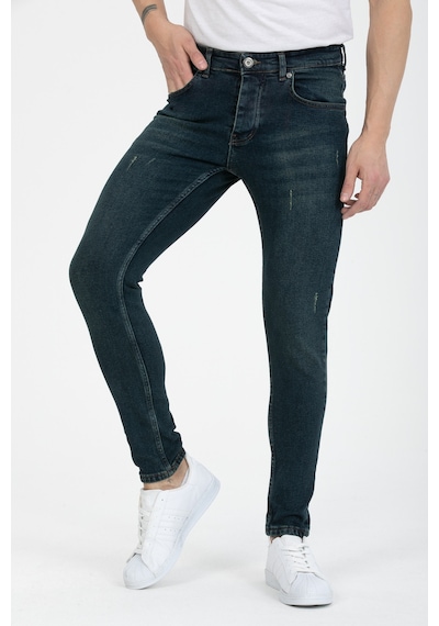 Erkek Yeşil Tint Destroy Skinnyfit Likralı Jean Kot Pantolon Yeşil
