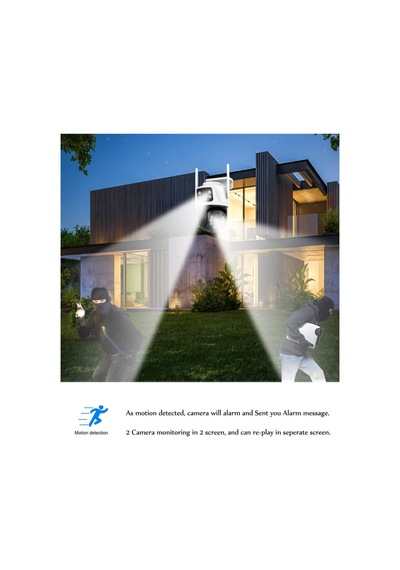 6mp Dual-lens Ptz Cctv Güvenlik Kamerası Aı İnsan Algılama Ip66 Su Geçirmez H.265 360 Görüş Beyaz