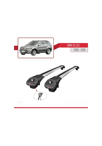 Bmw X5 2000-2006 E53 Arası İle Uyumlu Ace-1 Ara Atkı Tavan Barı Gri