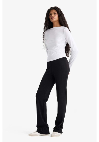 Defacto Flare Fit Geniş Paça Termal Tayt F2545AX25AU Siyah