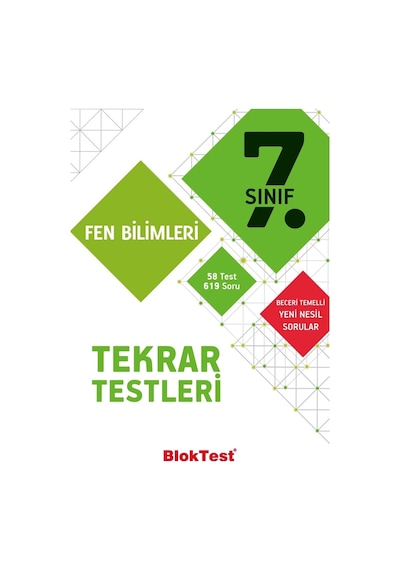 7.Sınıf Fen Bilimleri Tekrar Testleri -  Bloktest Yayınları